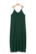 Duffel Green Spaghetti Straps Pocketed Slouchy Maxi Dress